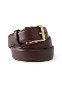 LANDS' END Klassischer G&uuml;rtel aus Handschuh-Leder, Herren,  Braun, Leder/Messing, by Lands' End