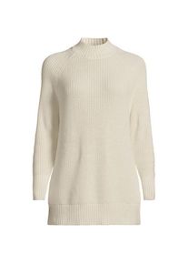 LANDS' END Stehkragen-Pullover DRIFTER, Damen,  Wei&szlig;, Baumwolle, by Lands' End