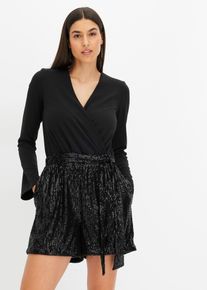 bonprix Overall mit Pailletten, schwarz, Gr.44/46 (L), Stylischer Overall mit toller Passform und Pailletten
