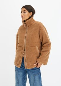 bonprix Gef&uuml;tterte Teddy-Fleece Jacke, braun, Gr.46, Oversized Teddy-Fleece Jacke mit seitlichen Eingrifftaschen