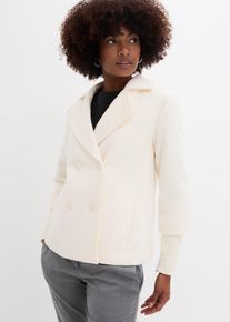 bonprix Cabanjacke mit Strick&auml;rmeln, beige, Gr.44, stylische Cabanjacke mit gro&szlig;em Kragen