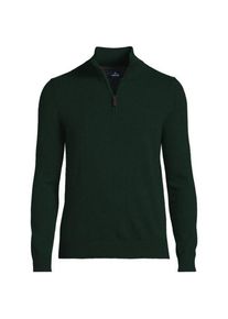 LANDS' END Kaschmir-Pullover mit Rei&szlig;verschluss f&uuml;r Herren, Herren, size: regular, Gr&uuml;n, Kaschmir, by Lands' End
