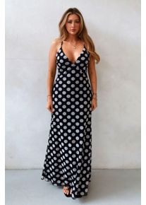 Audrey Polka V-Ausschnitt Maxikleid