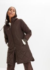 bonprix Kapuzen-Kurzmantel mit Steppung, braun, Gr.54, Komfortabler Kurzmantel mit Kapuze und Seitenschlitzen bietet mehr Bewegungsfreiheit