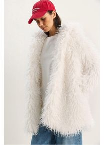 Oversize Kapuzenjacke aus Kunstfell