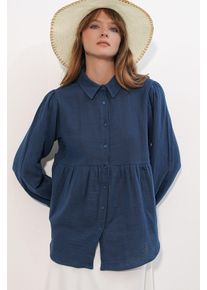 Oversized Baumwoll-Langarmshirt