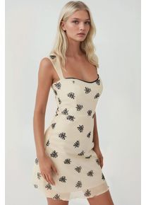 Punkte&auml;rmeloses Mini-T&uuml;llkleid mit quadratischem Ausschnitt