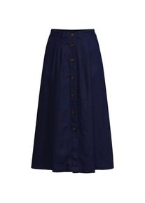 LANDS' END Leinen-Midirock f&uuml;r Damen, Damen, size: regular, Blau, Leinen, by Lands' End