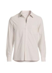 LANDS' END Langarm-Oxfordhemd aus Piqu&eacute;, Classic Fit, Herren, size: regular, Grau, Baumwolle, by Lands' End