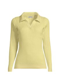 LANDS' END Polopullover aus Seidenmix, Damen, size: regular, Gelb, Baumwolle/Seide/Kunstseide, by Lands' End