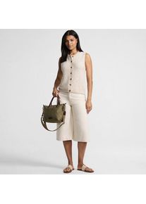 LANDS' END Soft Ease Gekn&ouml;pftes Top aus Leinenmix, Damen, size: regular, Elfenbein, Baumwolle/Leinen/Nylon, by Lands' End