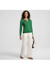 LANDS' END Polopullover aus Seidenmix, Damen,  Gr&uuml;n, Baumwolle/Seide/Kunstseide, by Lands' End