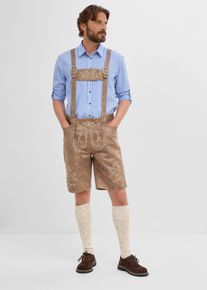 bonprix Trachtenhose aus Lederimitat, braun, Gr.60, Traditionelle Trachtenhose in Lederoptik