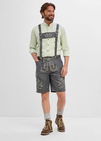 bonprix Trachtenhose aus Lederimitat, grau, Gr.54, Traditionelle Trachtenhose in Lederoptik
