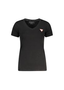 Guess Jeans Schwarzes Baumwoll-T-Shirt f&uuml;r Damen