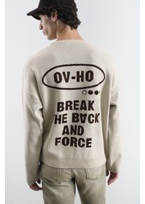 Herren Baumwoll Rundhals Sweatshirt mit Textdruck