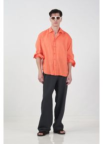 Herren &Uuml;bergr&ouml;&szlig;en Leinen-Overshirt