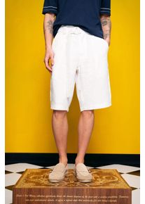 Herren Leinen-Mix Hochtaillierte Chino-Shorts