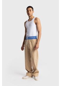 Herren Baumwoll-Popeline Weitbeinige Strickhose