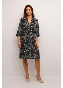 Kaffe Kleid A-shape black white