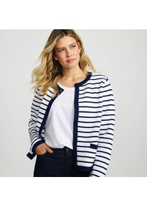LANDS' END Feinstrick-Cardigan aus Baumwolle, Damen,  Blau, Baumwolle, by Lands' End