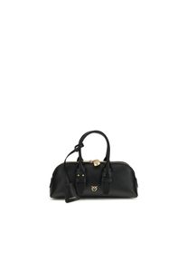 Pinko schwarze Kalbsleder Bos Taurus Handtasche