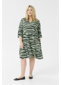 Kaffe Kleid A-shape black green