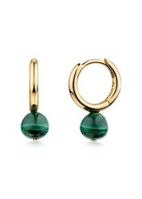ZEEme Gemstones Creolen 925/- Sterling Silber vergoldet Malachit
