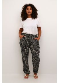 Kaffe Casual Hose Loose fit Black/Turtledove Leaf Print black