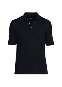 LANDS' END Supima Kurzarm-Polo f&uuml;r Herren in Tallgr&ouml;&szlig;e, Classic Fit, Herren, size: tall, Schwarz, Baumwolle, by Lands' End