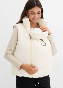 bonprix 4-in-1 Umstands- und Trageweste zum Wenden, beige, Gr.52, 4-in-1 Teddyfleece- und Steppjacke f&uuml;r Schwangerschaft und danach