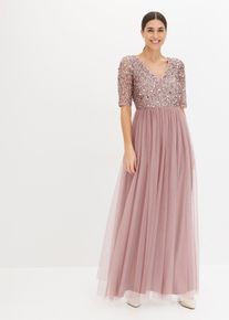bonprix Abendkleid aus zartem T&uuml;ll mit Paillettenstickerei, rosa, Gr.38, Elegantes Kleid aus T&uuml;ll mit bezaubernder Paillettenstickerei im Oberteil
