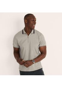 LANDS' END Polo-Shirt aus mercerisierter Baumwolle mit Rei&szlig;verschluss, Herren,  Wei&szlig;, Baumwolle, by Lands' End