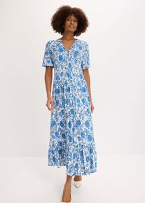 bonprix Jerseykleid aus softem Viskose-Mix, wei&szlig;, Gr.44/46 (L), feminines Jerseykleid in Midil&auml;nge aus softem Viskose-Mix, aus Viskose