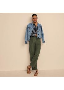 LANDS' END Relaxte Leinenhose mit geradem Bein f&uuml;r Damen, Damen, size: regular, Gr&uuml;n, by Lands' End
