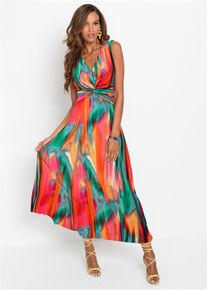 bonprix Maxikleid, gr&uuml;n, Gr.44/46 (L), Sommerliches Kleid mit tiefem Ausschnitt mit farbenfrohem Print