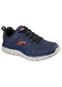 Skechers Track Knockhill Leder Herren Sneaker In Marineblau/Orange