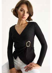 Doppelt kn&ouml;pfbare Bluse mit Zubeh&ouml;rdetail