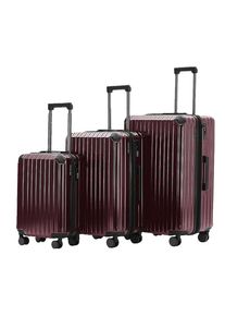 Novel Reisekofferset, Weinrot, Metall, Kunststoff, Textil, 3-teilig, Bsci, 360&deg;-Rollensystem, TSA-Schloss, Tragehenkel, verstellbarer Schultergurt, Netzfach, Freizeit, Koffer & Taschen, Reisekoffer-Sets