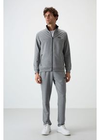 Herren Strick-Fleece Sweatshirt und Hose Set