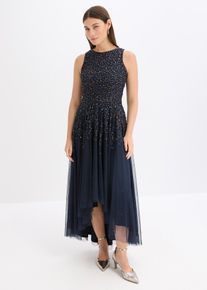 bonprix Vokuhila-Kleid mit Pailettenstickerei, blau, Gr.36, Stylisches Kleid mit toller Passform
