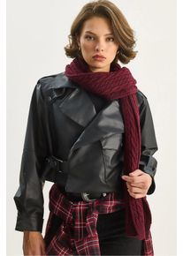Oversized Crop Kunstlederjacke