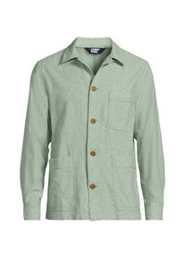LANDS' END Hemdjacke aus Leinenmix, Herren,  Gr&uuml;n, Baumwolle/Leinen, by Lands' End