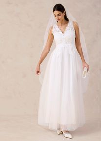 bonprix Brautkleid aus T&uuml;ll und Spitze, wei&szlig;, Gr.50, Romantisches Brautkleid mit bezaubernder Spitze und weitem T&uuml;llrock f&uuml;r den ganz besonderen Tag