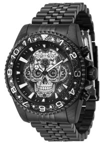 Invicta Pro Diver 43753 Herrenuhr - Quarzwerk - Edelstahl mit schwarzem Zifferblatt - 43 mm