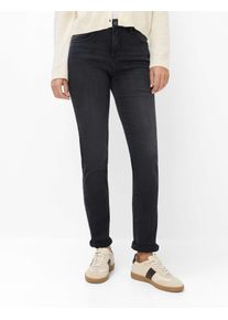 Brax Damen Five-Pocket-Hose Style CAROLA USED BLACK BLACK, denim dunkelgrau, Gr. 34