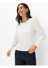 Brax Damen Langarmshirt Style CAITLIN L soft ecru, cremewei&szlig;, Gr. 34