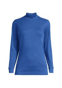 LANDS' END Stehkragen-Shirt in Petite-Gr&ouml;&szlig;e, Damen, size: petite, Blau, Baumwolle, by Lands' End
