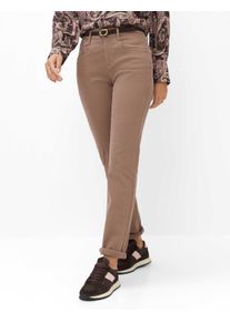Brax Damen Five-Pocket-Hose Style CAROLA WARM GREIGE, denim hellbraun, Gr. 34