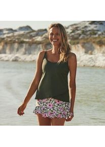 LANDS' END Tankinitop mit Tulpensaum chlorresistent f&uuml;r Damen in Lang-Gr&ouml;&szlig;e, Damen, size: regular, Schwarz, Nylon-Mischung, by Lands' End